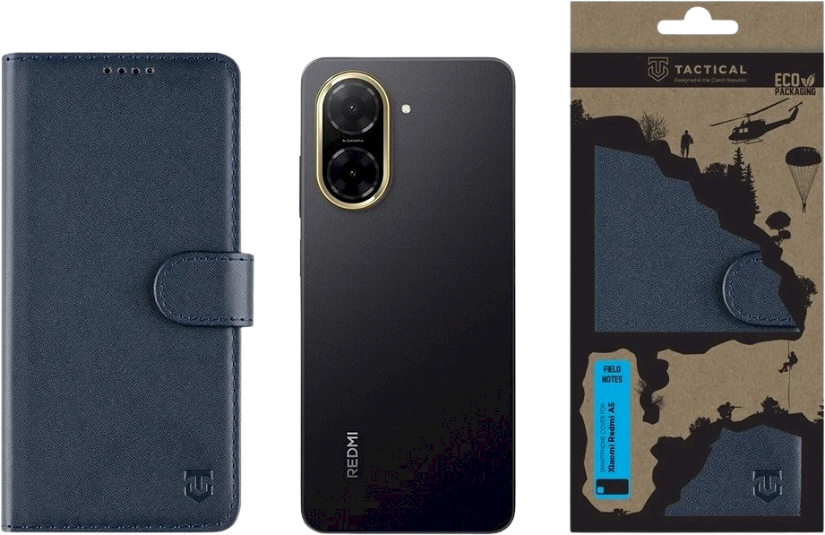 Dėklas Tactical Field Notes skirtas Xiaomi Redmi A5 mėlynos spalvos