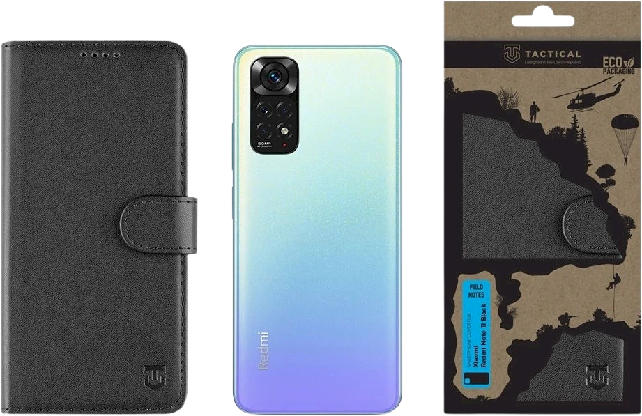 Tactical Field Notes skirtas Xiaomi Redmi Note 11 dėklas telefonui juodos spalvos