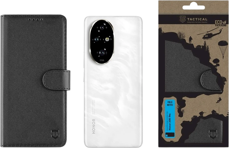 Tactical Field Notes skirtas Honor 200 dėklas telefonui juodos spalvos