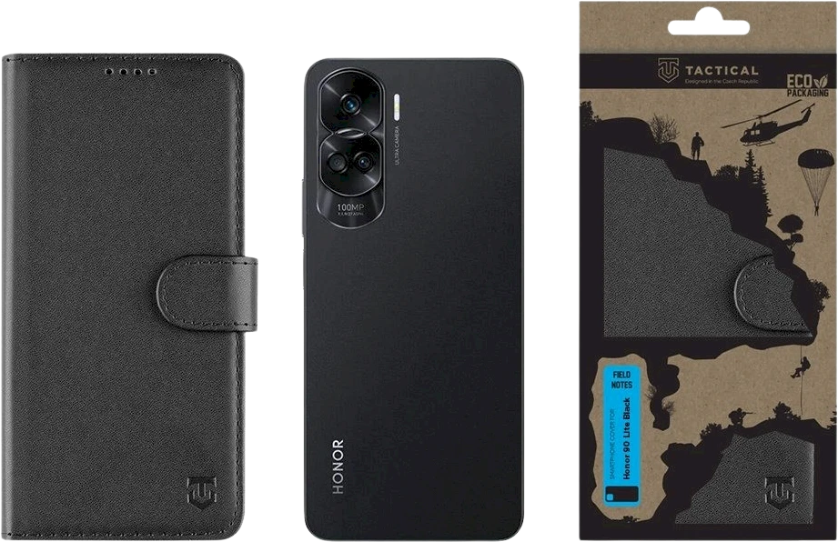 Tactical Field Notes skirtas Honor 90 Lite dėklas telefonui juodos spalvos