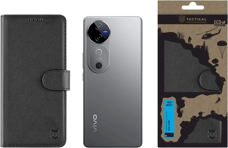 Tactical Field Notes skirtas Vivo V40 dėklas telefonui juodos spalvos