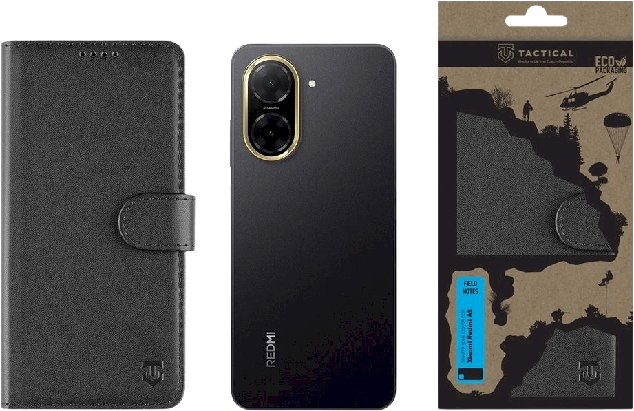 Dėklas Tactical Field Notes skirtas Xiaomi Redmi A5 juodos spalvos