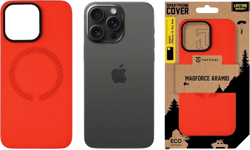 Dėklas Tactical MagForce Aramid Bloody Mary Limited Edition Kryt pro Apple iPhone 15 Pro Max dėl telefono