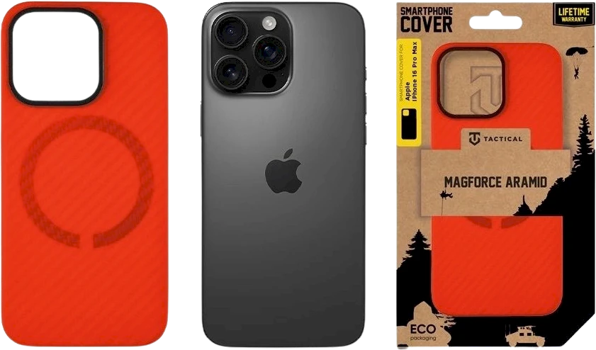 Tactical MagForce Aramid Bloody Mary Limited Edition skirtas Apple iPhone 16 Pro Max dėklas telefonui