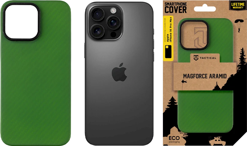 Tactical MagForce Aramid dėklas skirtas Apple iPhone 16 Pro Max Žalias Toad