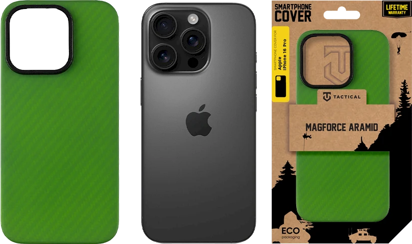 Tactical MagForce Aramid dėklas skirtas Apple iPhone 16 Pro Žalias Toad
