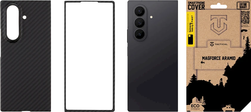 Tactical MagForce Aramid dėklas skirtas Samsung Galaxy Z Fold 7 juodos spalvos