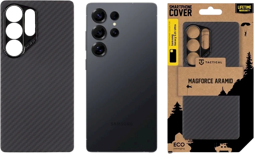 Tactical MagForce Aramid skirtas Samsung Galaxy S25 Ultra dėklas telefonui juodos spalvos