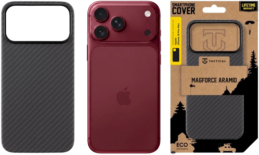 Dėklas Tactical Taktinis MagForce aramidinis dangtelis Apple iPhone 18 Pro Max/17 Pro Max juodas