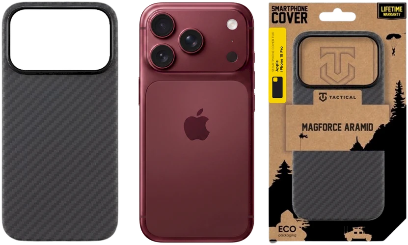 Tactical MagForce aramidinis dėklas, skirtas Apple iPhone 18 Pro/17 Pro, juodas
