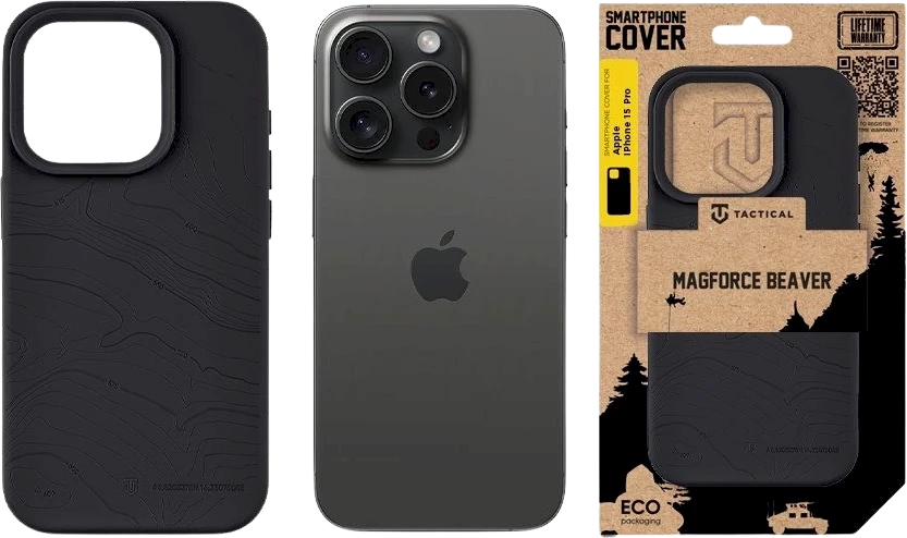 Tactical MagForce Beaver dėklas skirtas iPhone 15 Pro Asphalt
