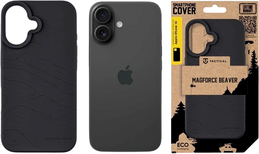 Tactical MagForce Beaver dėklas skirtas iPhone 16 Asphalt