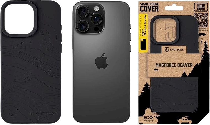Tactical MagForce Beaver dėklas skirtas iPhone 16 Pro Max Asphalt