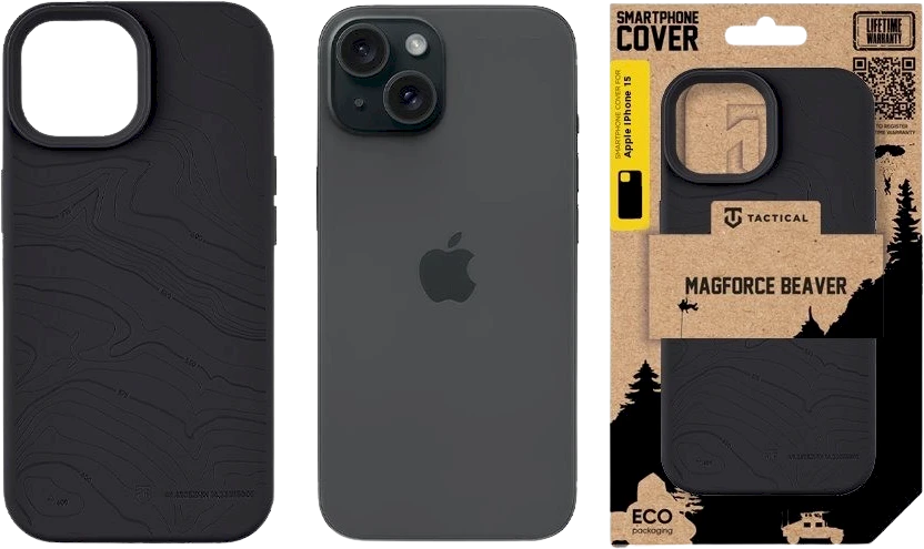 Tactical MagForce Beaver dėklas skirtas iPhone 15 Asphalt