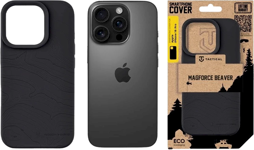Tactical MagForce Beaver dėklas skirtas iPhone 16 Pro Asphalt