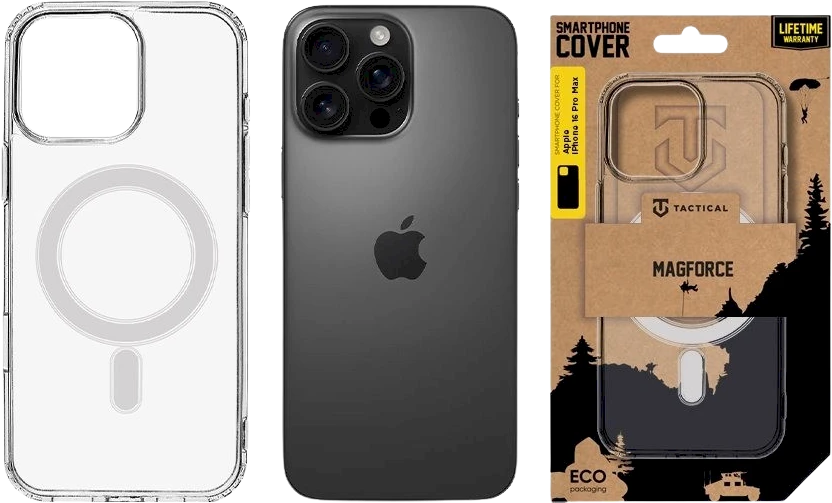 Tactical MagForce dėklas skirtas telefonui Apple iPhone 16 Pro Max skaidrus
