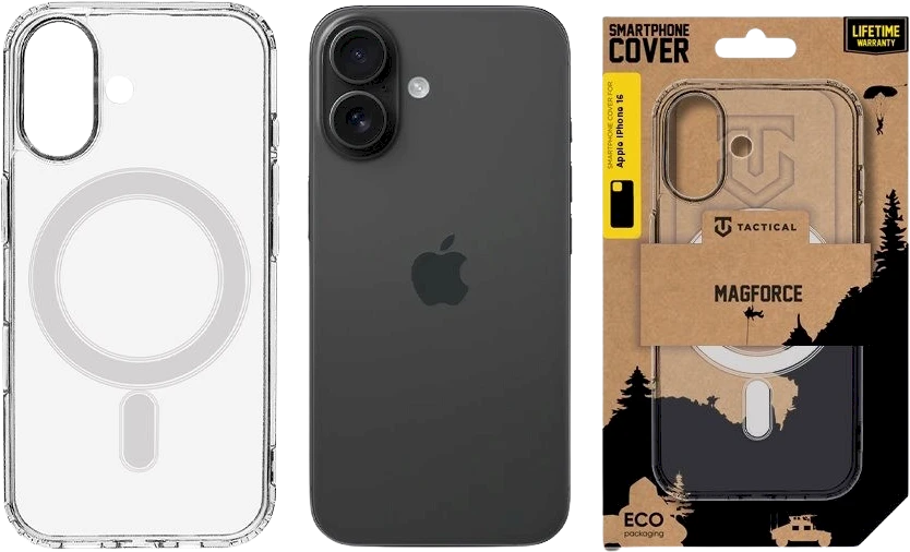 Dėklas Tactical MagForce skirtas telefonui Apple iPhone 16 skaidrus
