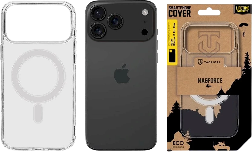 Tactical MagForce dėklas skirtas Apple iPhone 17 Pro Max skaidrus