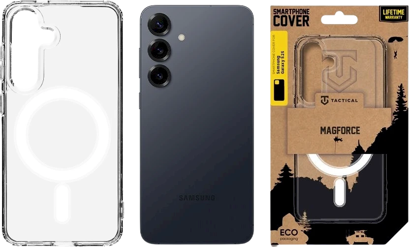 Dėklas Tactical MagForce dėkals skirtas Samsung Galaxy S25 skaidrus