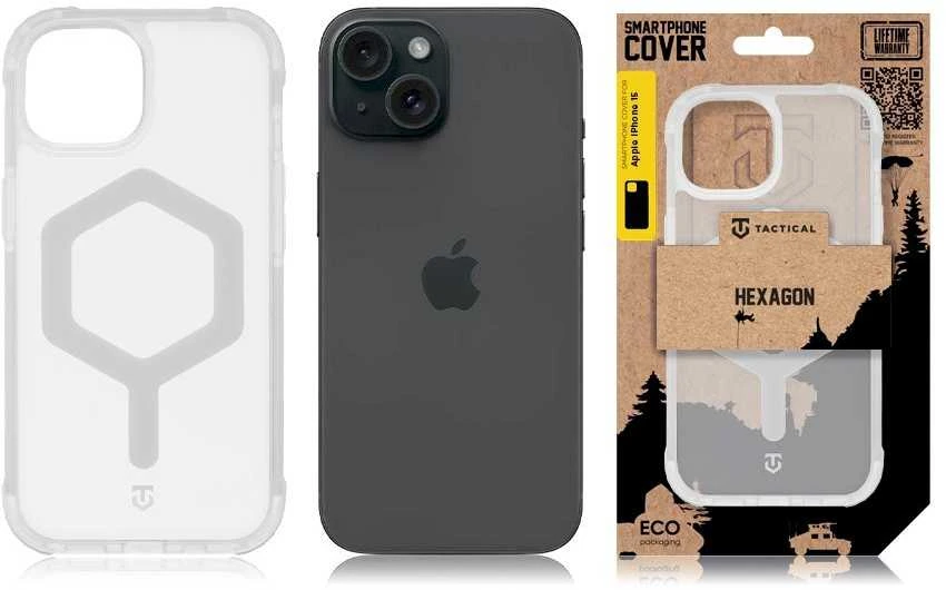 Tactical MagForce Hexagon dėklas skirtas Apple iPhone 15 T-Baltas