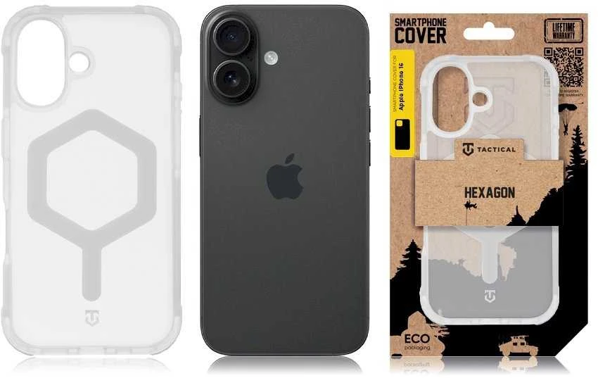 Tactical MagForce Hexagon dėklas skirtas Apple iPhone 16 T-Baltas