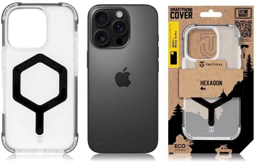 Tactical MagForce Hexagon dėklas skirtas Apple iPhone 16 Pro T-Juodas