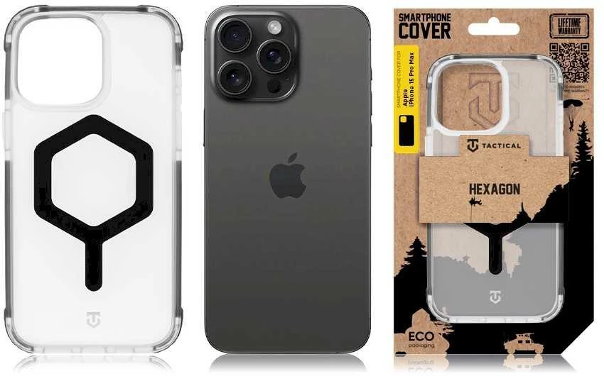 Tactical MagForce Hexagon dėklas skirtas Apple iPhone 15 Pro Max T-Juodas