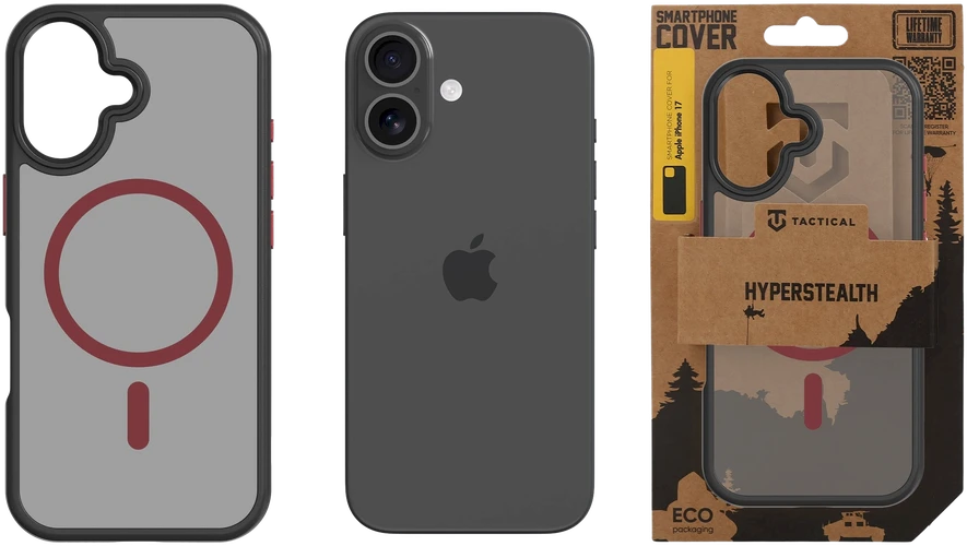 Tactical MagForce Hyperstealth 2.0 dėklas skirtas Apple iPhone 17 juodos spalvos/Raudona