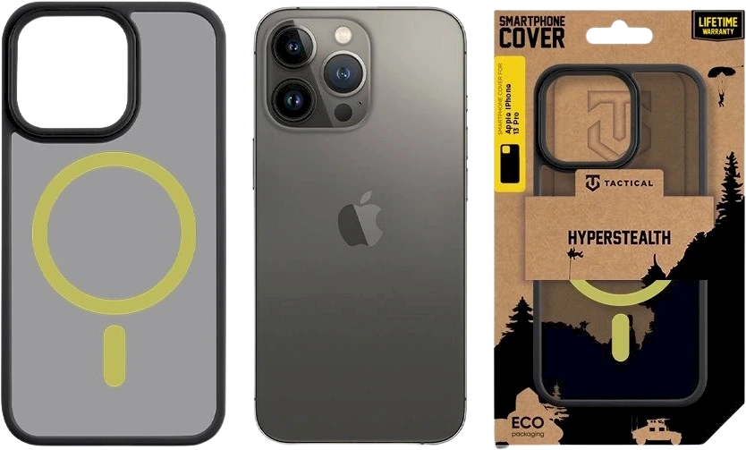 Tactical MagForce Hyperstealth 2.0 dėklas telefonui Apple iPhone 13 Pro juodos ir geltonos spalvos