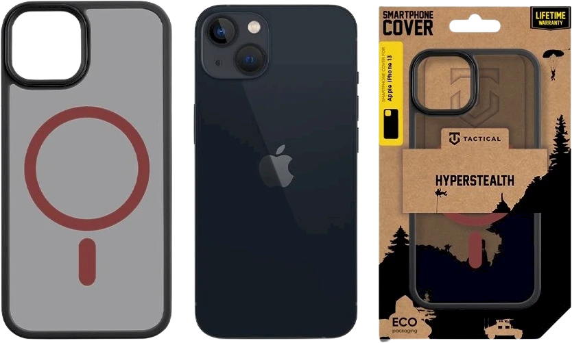 Tactical MagForce Hyperstealth 2.0 dėklas telefonui Apple iPhone 13 juodos ir raudonos spalvos