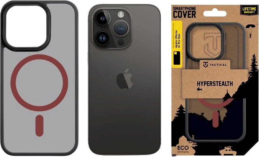 Tactical MagForce Hyperstealth 2.0 dėklas skirtas iPhone 14 Pro Max Juodas/Raudona