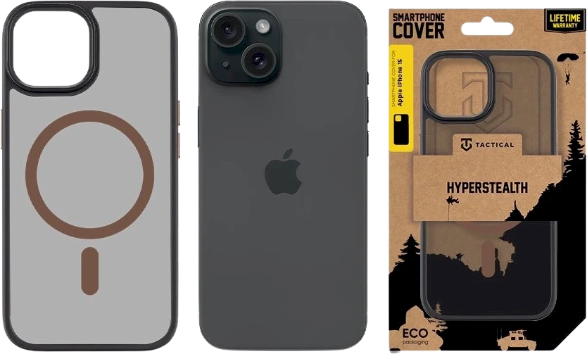 Tactical MagForce Hyperstealth 2.0 dėklas skirtas Apple iPhone 15 Juodas/Moucha Moose