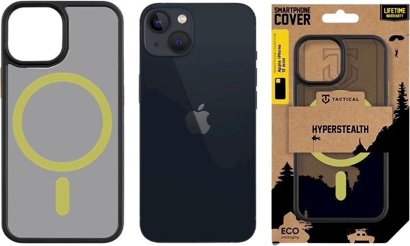 Tactical MagForce Hyperstealth 2.0 dėklas telefonui Apple iPhone 13 mini juodos ir geltonos spalvos