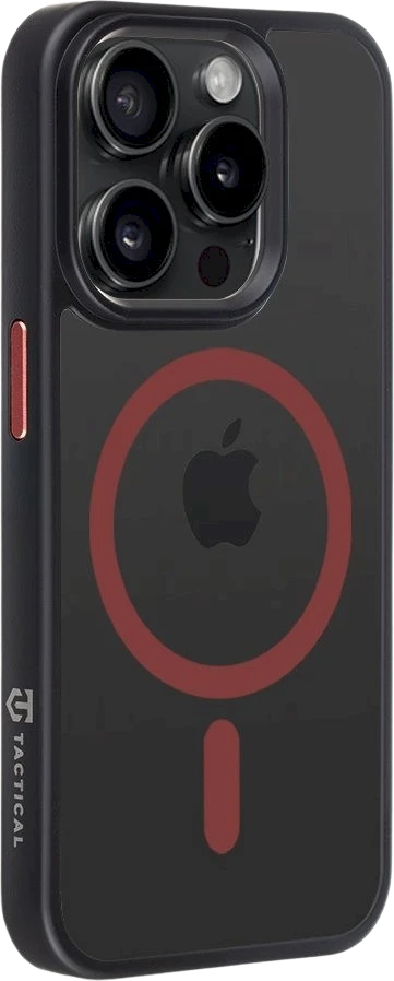 Tactical MagForce Hyperstealth 2.0 dėklas telefonui Apple iPhone 15 Pro juodos ir raudonos spalvos