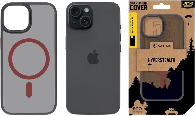 Tactical MagForce Hyperstealth 2.0 dėklas telefonui Apple iPhone 15 juodos ir geltonos spalvos