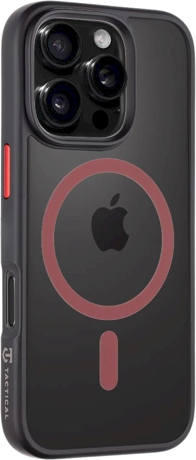 Tactical MagForce Hyperstealth 2.0 dėklas telefonui Apple iPhone 16 Pro juodos ir raudonos spalvos
