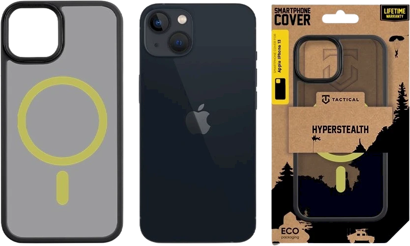 Tactical MagForce Hyperstealth 2.0 dėklas telefonui Apple iPhone 13 juodos ir geltonos spalvos