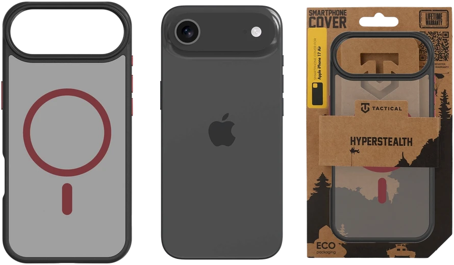 Tactical MagForce Hyperstealth 2.0 dėklas skirtas Apple iPhone 17 Air juodos spalvos/Raudona