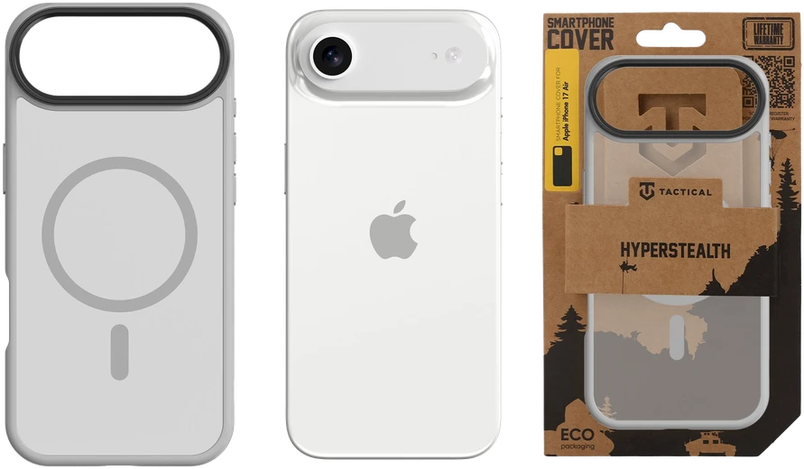 Tactical MagForce Hyperstealth dėklas skirtas Apple iPhone 17 Air šviesiai pilkos spalvos