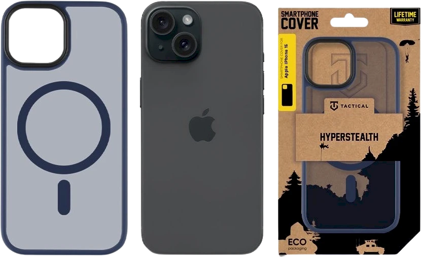 Tactical Mėlynas taktinis „MagForce Hyperstealth“ dėklas, skirtas „iPhone 15 Deep Mėlyna“