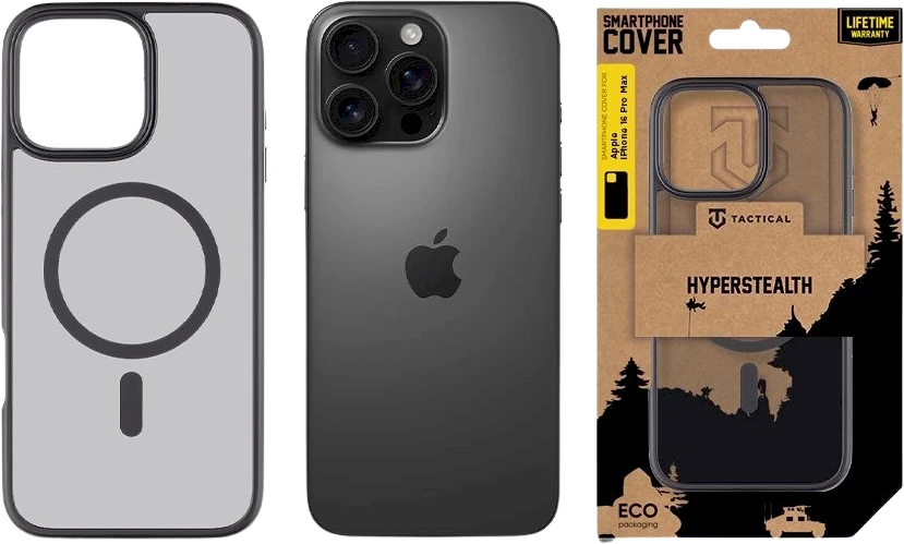 Tactical MagForce Hyperstealth dėklas telefonui Apple iPhone 16 Pro Max asfalto spalvos