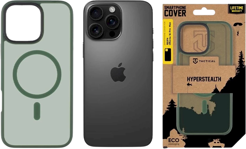 Tactical MagForce Hyperstealth dėklas telefonui Apple iPhone 16 Pro Max miško žalios spalvos