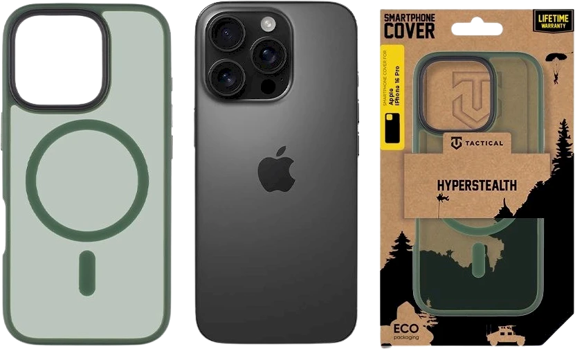 Tactical MagForce Hyperstealth dėklas telefonui Apple iPhone 16 Pro miško žalios spalvos