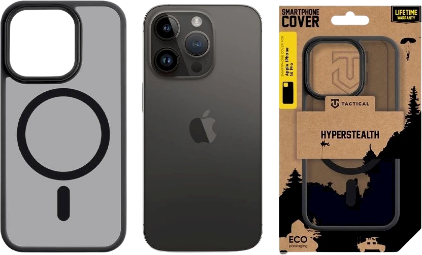 Dėklas Tactical MagForce Hyperstealth dangtelis, skirtas iPhone 14 Pro Asphalt