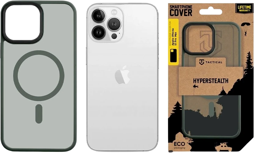 Dėklas Tactical MagForce Hyperstealth dangtelis, skirtas iPhone 13 Pro Max Forest Žalias