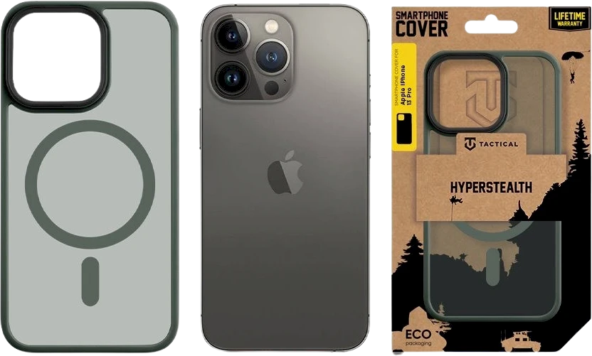 Dėklas Tactical MagForce Hyperstealth dangtelis, skirtas iPhone 13 Pro Forest Žalias