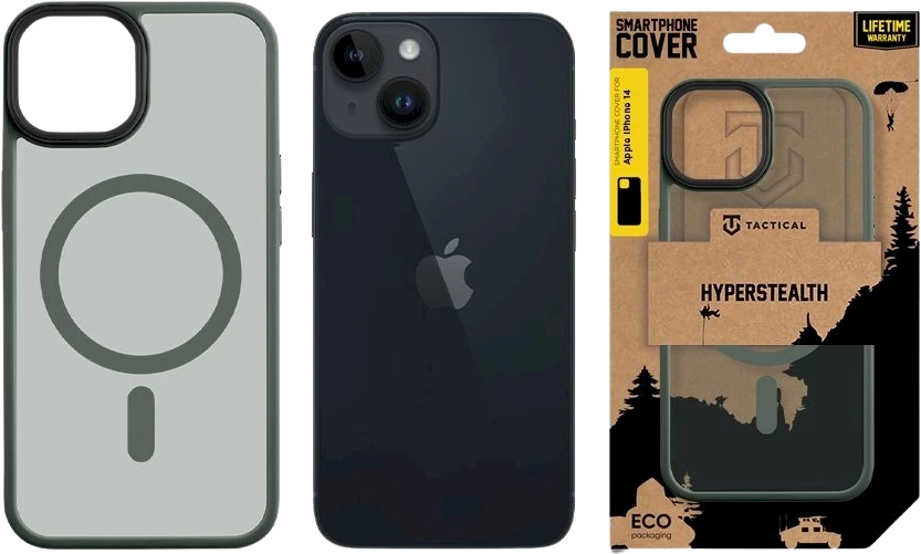 Dėklas Tactical MagForce Hyperstealth dangtelis, skirtas iPhone 14 Forest Žalias