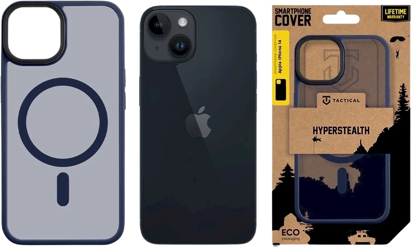 Dėklas Mėlyna Tactical MagForce Hyperstealth dangtelis, skirtas iPhone 14 Deep Mėlyna