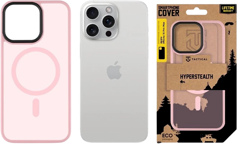 Tactical MagForce Hyperstealth dėklas telefonui Apple 15 Pro Max Rožinė Panther