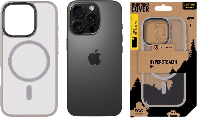 Tactical MagForce Hyperstealth dėklas telefonui Apple iPhone 16 Pro pilkos spalvos